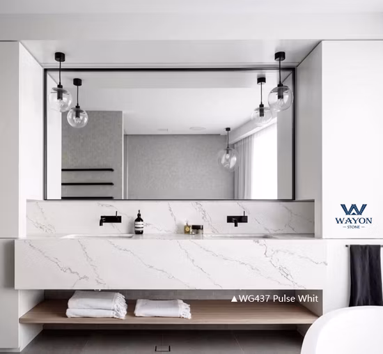 Material de construcción de losa grande de piedra de cuarzo para encimera de cocina/tocador/piedra de ingeniería/fregadero de lavabo
